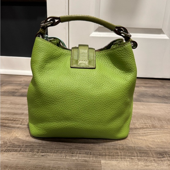 Tumi Lime Green Satchel with Pegasus Charm - Picture 2 of 6
